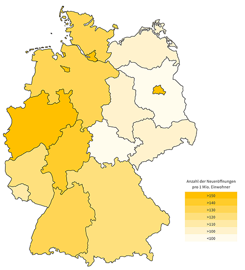 Neueröffnungen in Deutschland 2016 nach Bundesland
