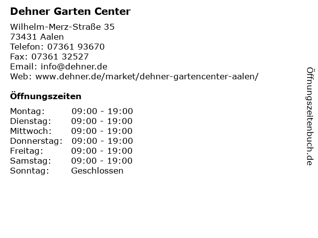 dehner aalen öffnungszeiten