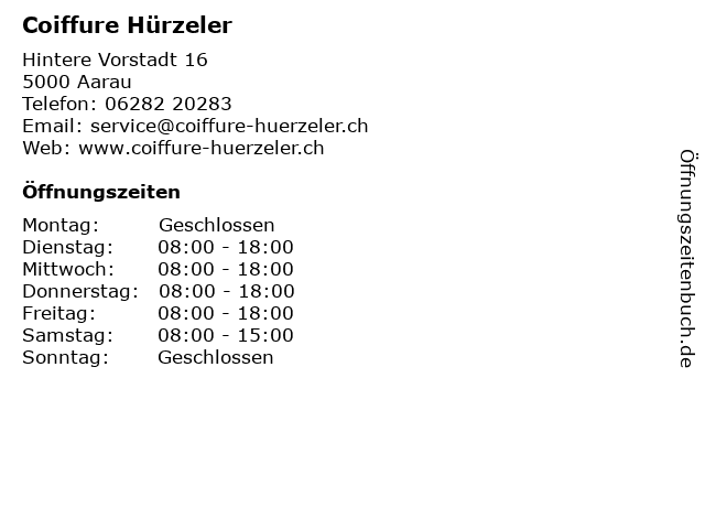 Coiffure Hürzeler in Aarau: Adresse und Öffnungszeiten