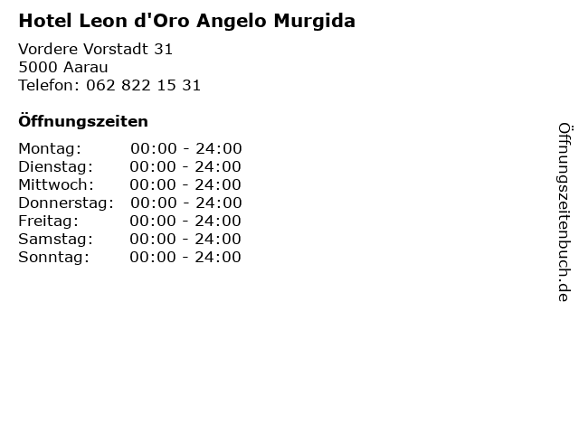 Hotel Leon d'Oro Angelo Murgida in Aarau: Adresse und Öffnungszeiten
