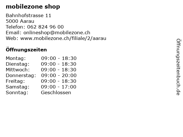 mobilezone shop in Aarau: Adresse und Öffnungszeiten