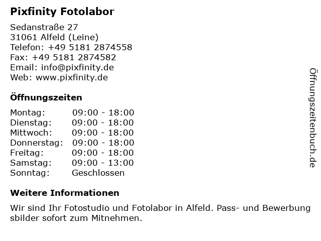 Pixfinity Fotolabor in Alfeld (Leine): Adresse und Öffnungszeiten