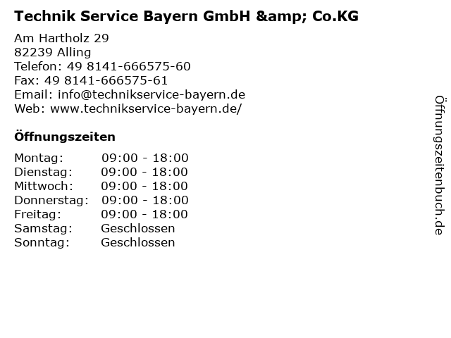 Technik Service Bayern GmbH & Co.KG in Alling: Adresse und Öffnungszeiten