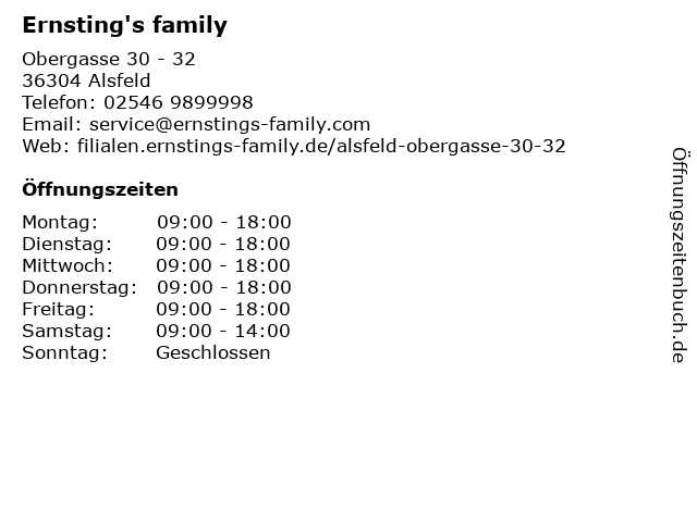 Ernsting's family in Alsfeld: Adresse und Öffnungszeiten