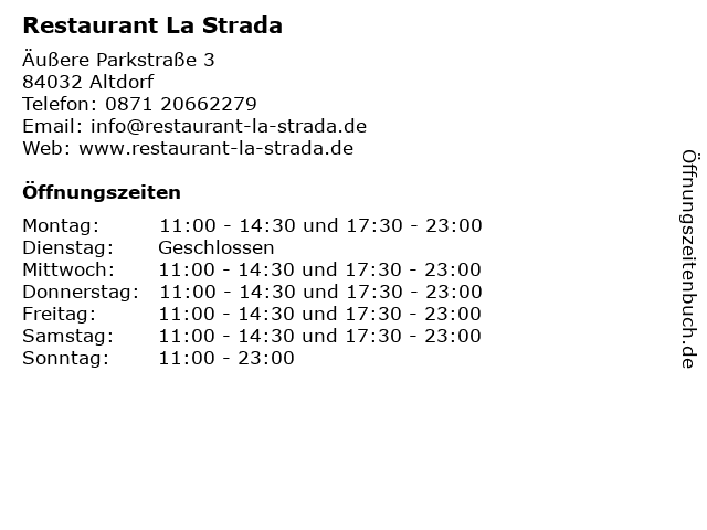 Restaurant La Strada in Altdorf: Adresse und Öffnungszeiten