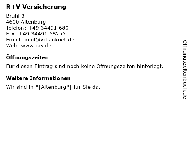 ᐅ Offnungszeiten Vr Bank Altenburger Land Eg Filiale Altenburg
