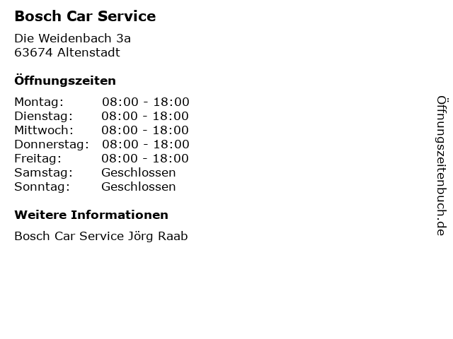 Bosch Car Service in Altenstadt: Adresse und Öffnungszeiten