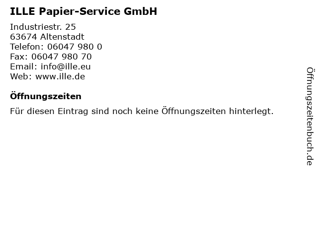 ILLE Papier-Service GmbH in Altenstadt: Adresse und Öffnungszeiten