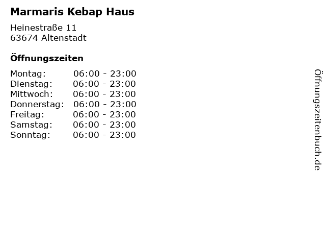Marmaris Kebap Haus in Altenstadt: Adresse und Öffnungszeiten