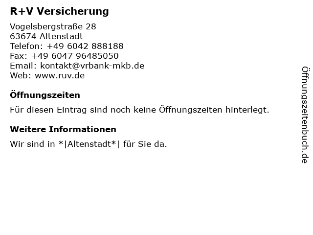 á… Offnungszeiten Vr Bank Main Kinzig Budingen Eg Geldautomat Vogelsbergstr 28 In Altenstadt