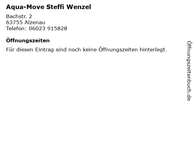 Aqua-Move Steffi Wenzel in Alzenau: Adresse und Öffnungszeiten