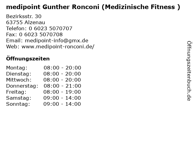 medipoint Gunther Ronconi (Medizinische Fitness ) in Alzenau: Adresse und Öffnungszeiten