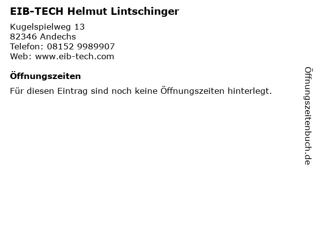 EIB-TECH Helmut Lintschinger in Andechs: Adresse und Öffnungszeiten