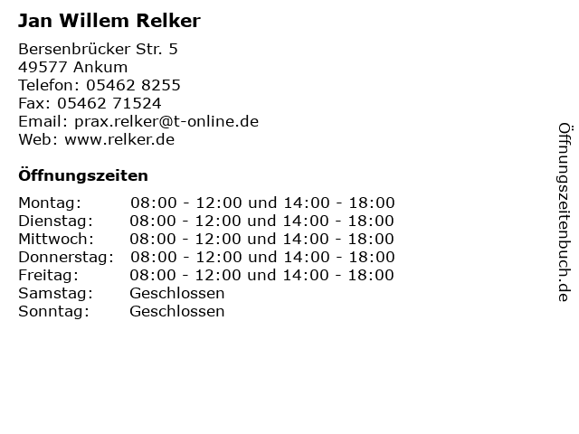 Jan Willem Relker in Ankum: Adresse und Öffnungszeiten