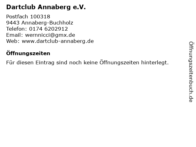Dartclub Annaberg e.V. in Annaberg-Buchholz: Adresse und Öffnungszeiten