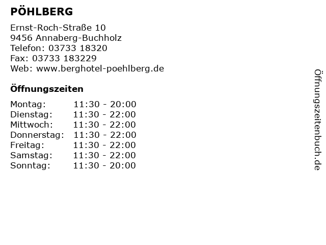 PÖHLBERG in Annaberg-Buchholz: Adresse und Öffnungszeiten