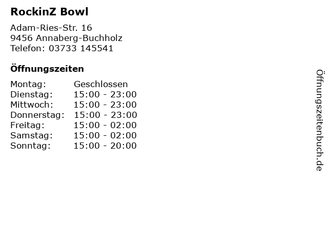 RockinZ Bowl in Annaberg-Buchholz: Adresse und Öffnungszeiten
