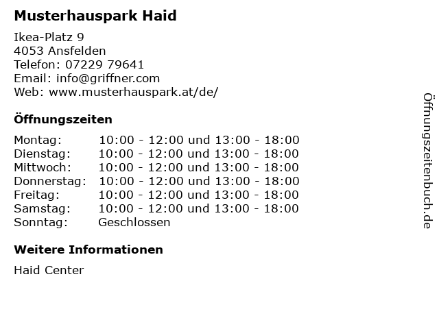 ᐅ öffnungszeiten Musterhauspark Haid Ikea Platz 9 In Ansfelden