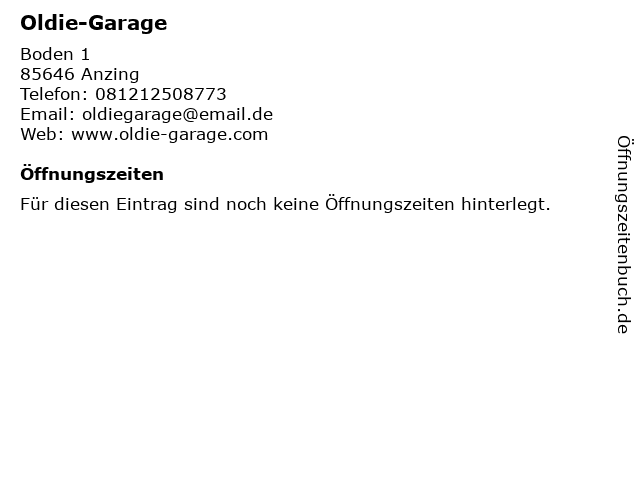 Oldie-Garage in Anzing: Adresse und Öffnungszeiten