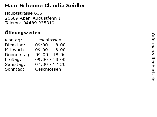Haar Scheune Claudia Seidler in Apen-Augustfehn I: Adresse und Öffnungszeiten