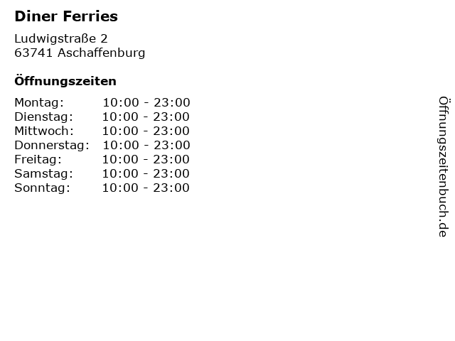 Diner Ferries in Aschaffenburg: Adresse und Öffnungszeiten