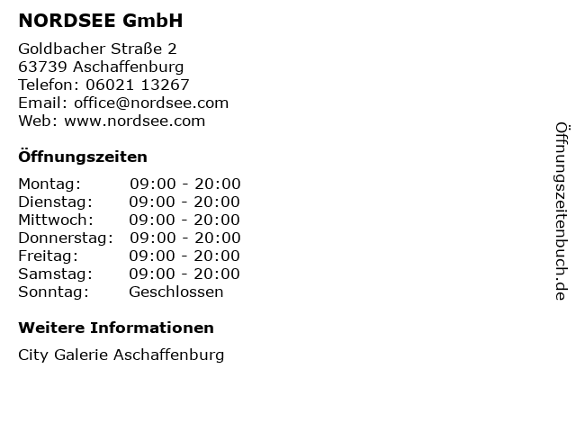 NORDSEE GmbH in Aschaffenburg: Adresse und Öffnungszeiten