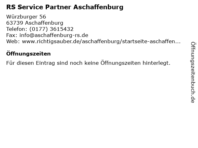 RS Service Partner Aschaffenburg in Aschaffenburg: Adresse und Öffnungszeiten
