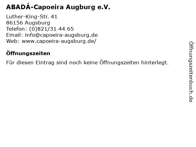 ABADÁ-Capoeira Augburg e.V. in Augsburg: Adresse und Öffnungszeiten