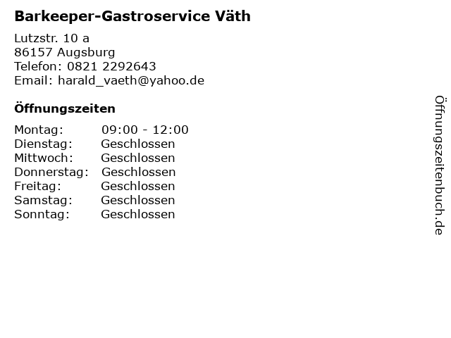 Barkeeper-Gastroservice Väth in Augsburg: Adresse und Öffnungszeiten