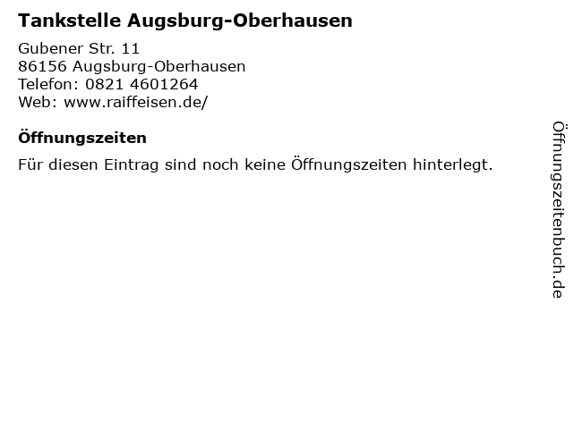 ᐅ Offnungszeiten Tankstelle Augsburg Oberhausen Gubener Str 11 In Augsburg Oberhausen