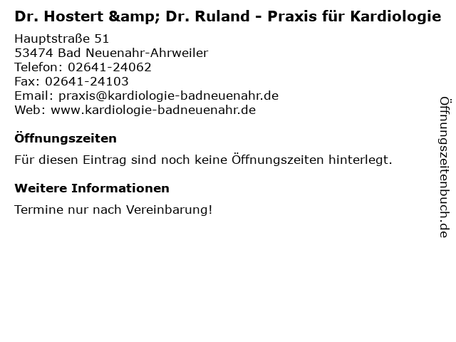 ᐅ Öffnungszeiten „Dr. med. Andrea Hostert“ | Hauptstraße 51 in Bad ...