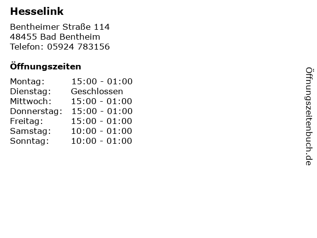 Hesselink in Bad Bentheim: Adresse und Öffnungszeiten