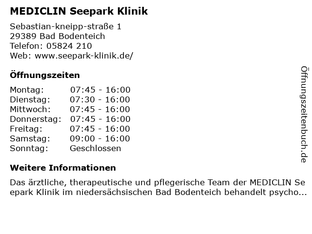 bad bodenteich seepark klinik