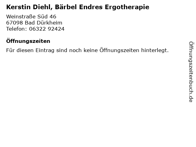 Kerstin Diehl, Bärbel Endres Ergotherapie in Bad Dürkheim: Adresse und Öffnungszeiten
