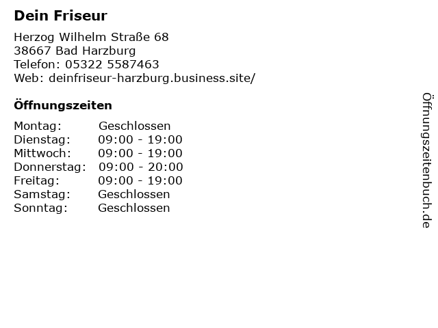 Dein Friseur in Bad Harzburg: Adresse und Öffnungszeiten