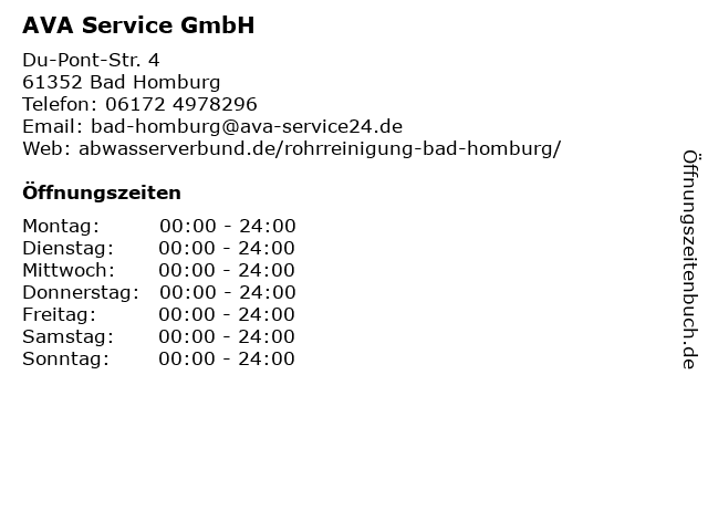 AVA Service GmbH in Bad Homburg: Adresse und Öffnungszeiten