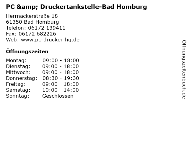 PC & Druckertankstelle-Bad Homburg in Bad Homburg: Adresse und Öffnungszeiten