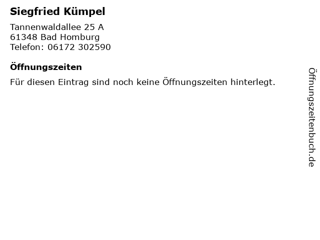 Siegfried Kümpel in Bad Homburg: Adresse und Öffnungszeiten