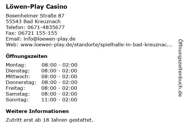 Löwen-Play Casino in Bad Kreuznach: Adresse und Öffnungszeiten