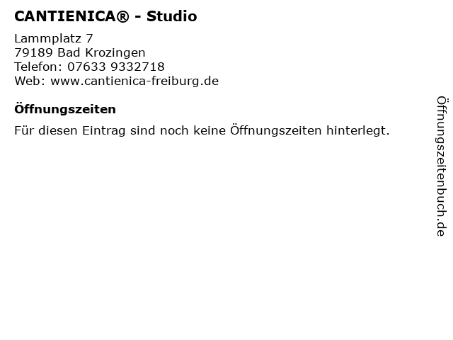 CANTIENICA® - Studio in Bad Krozingen: Adresse und Öffnungszeiten