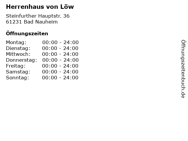 Herrenhaus von Löw in Bad Nauheim: Adresse und Öffnungszeiten