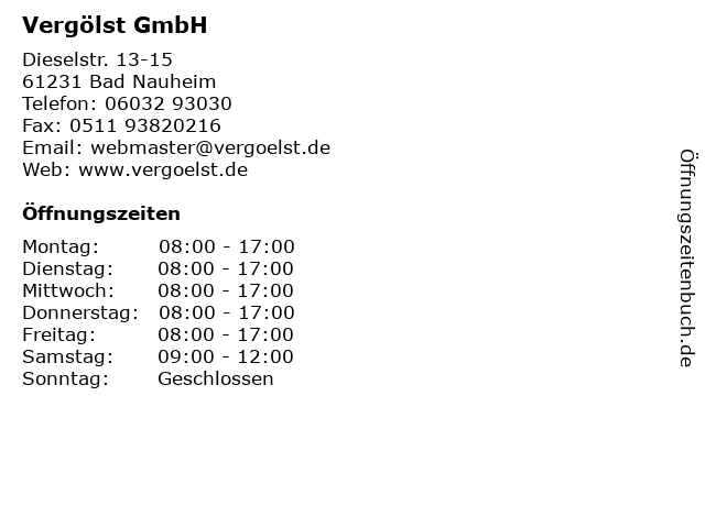 Vergölst GmbH in Bad Nauheim: Adresse und Öffnungszeiten