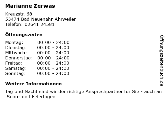 Marianne Zerwas in Bad Neuenahr-Ahrweiler: Adresse und Öffnungszeiten