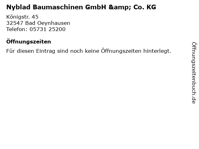Nyblad Baumaschinen GmbH & Co. KG in Bad Oeynhausen: Adresse und Öffnungszeiten