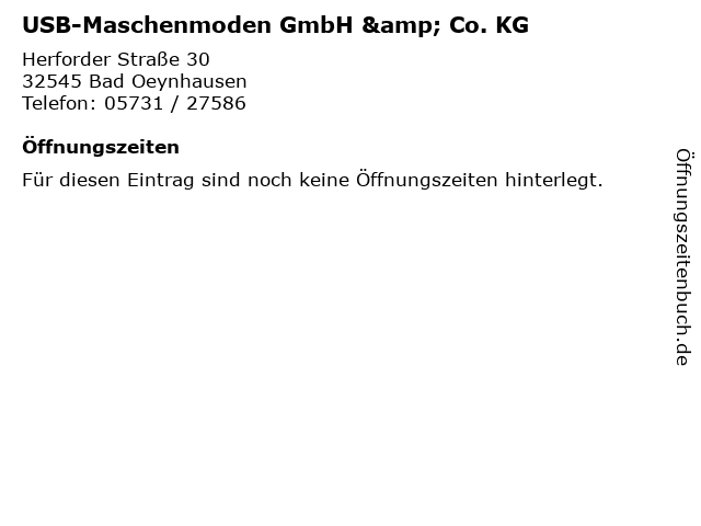 USB-Maschenmoden GmbH & Co. KG in Bad Oeynhausen: Adresse und Öffnungszeiten