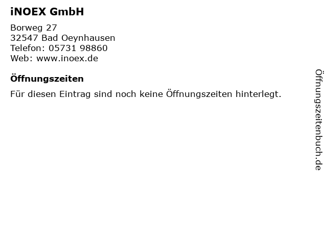 iNOEX GmbH in Bad Oeynhausen: Adresse und Öffnungszeiten