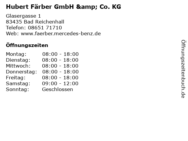 Hubert Färber GmbH & Co. KG in Bad Reichenhall: Adresse und Öffnungszeiten