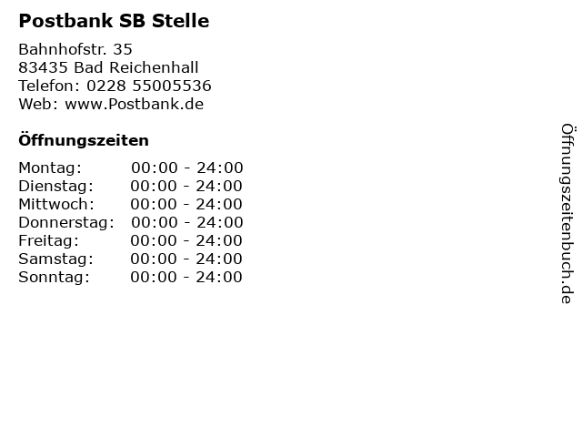 Postbank SB Stelle in Bad Reichenhall: Adresse und Öffnungszeiten