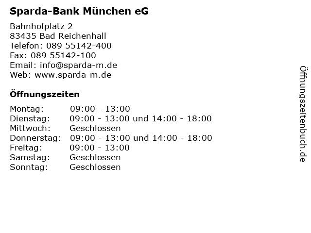Sparda-Bank München eG in Bad Reichenhall: Adresse und Öffnungszeiten