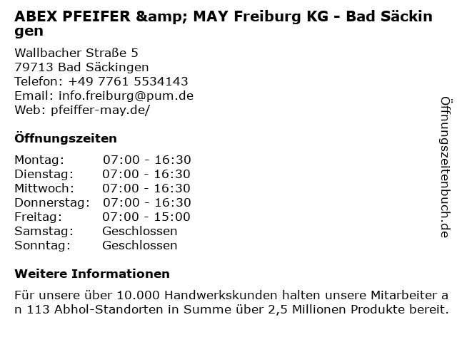 ABEX LINK VS-Schwenningen KG - Bad Säckingen in Bad Säckingen: Adresse und Öffnungszeiten